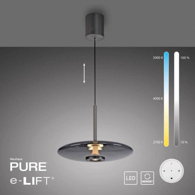 Pure, Pendelleuchte E-Vitrum elektrisch, Anthrazit, Detail