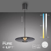 Pure, Pendelleuchte E-Vitrum elektrisch, Anthrazit, Detail