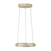 Moderne Pendelleuchte E-Loop in Beige, mit Fernbedienung dimmbar, für stilvolle Raumbeleuchtung