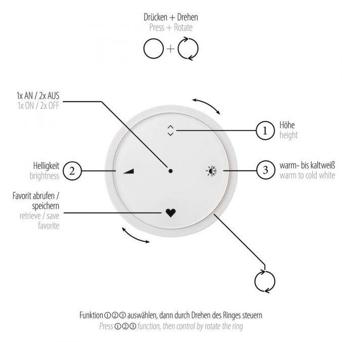Pure, Pendelleuchte E-Popup elektrisch, Fernbedienung, moderne Lichtsteuerung
