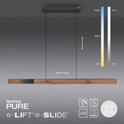 Pure, Pendelleuchte E-Moto-Rise elektrisch, Holz, Detail
