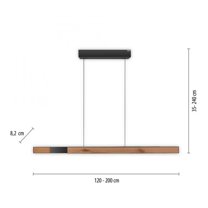Pure, Pendelleuchte E-Moto-Rise elektrisch, Holz, Skizze
