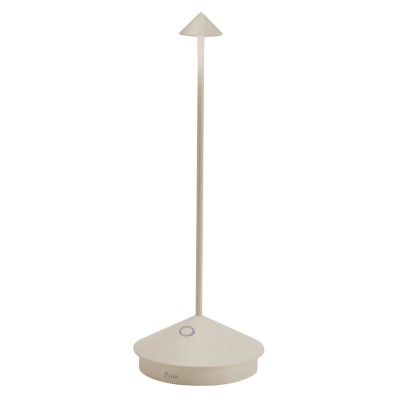 Zafferano, Pina Tischleuchte, Sand, moderne Lichtlösung