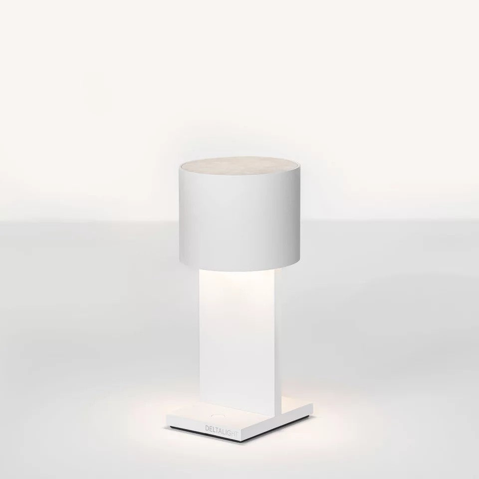 Delta Light, Akku-Tischleuchte Pisco, Weiss, kabellose Tischleuchte