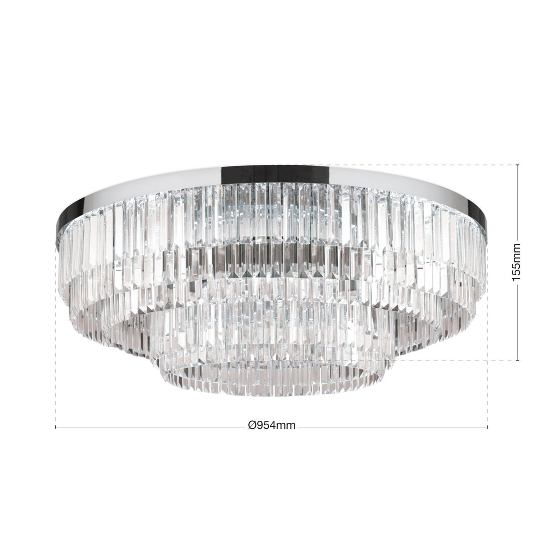 Ceiling Light Prism, 24 Carat gold-plated/chromed