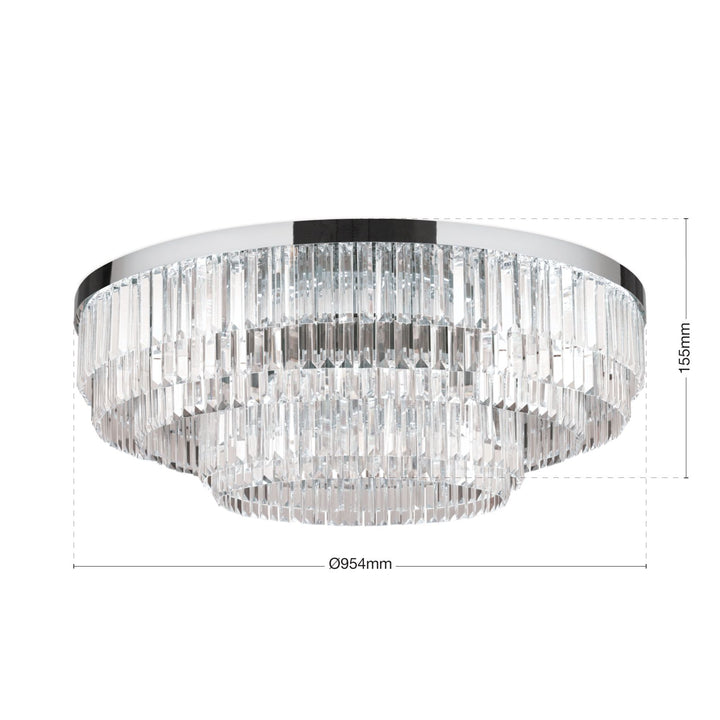 Ceiling Light Prism, 24 Carat gold-plated/chromed