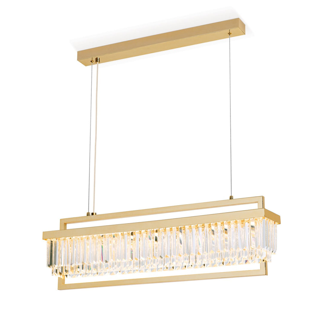 Pendelleuchte Prism eckig, 24 Karat