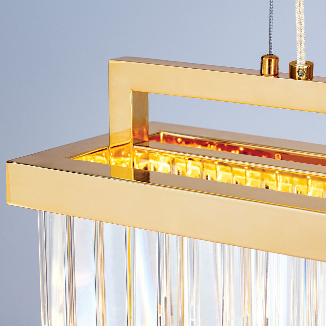 Pendelleuchte Prism eckig, 24 Karat