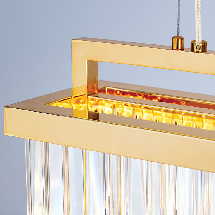 Pendelleuchte Prism eckig, 24 Karat