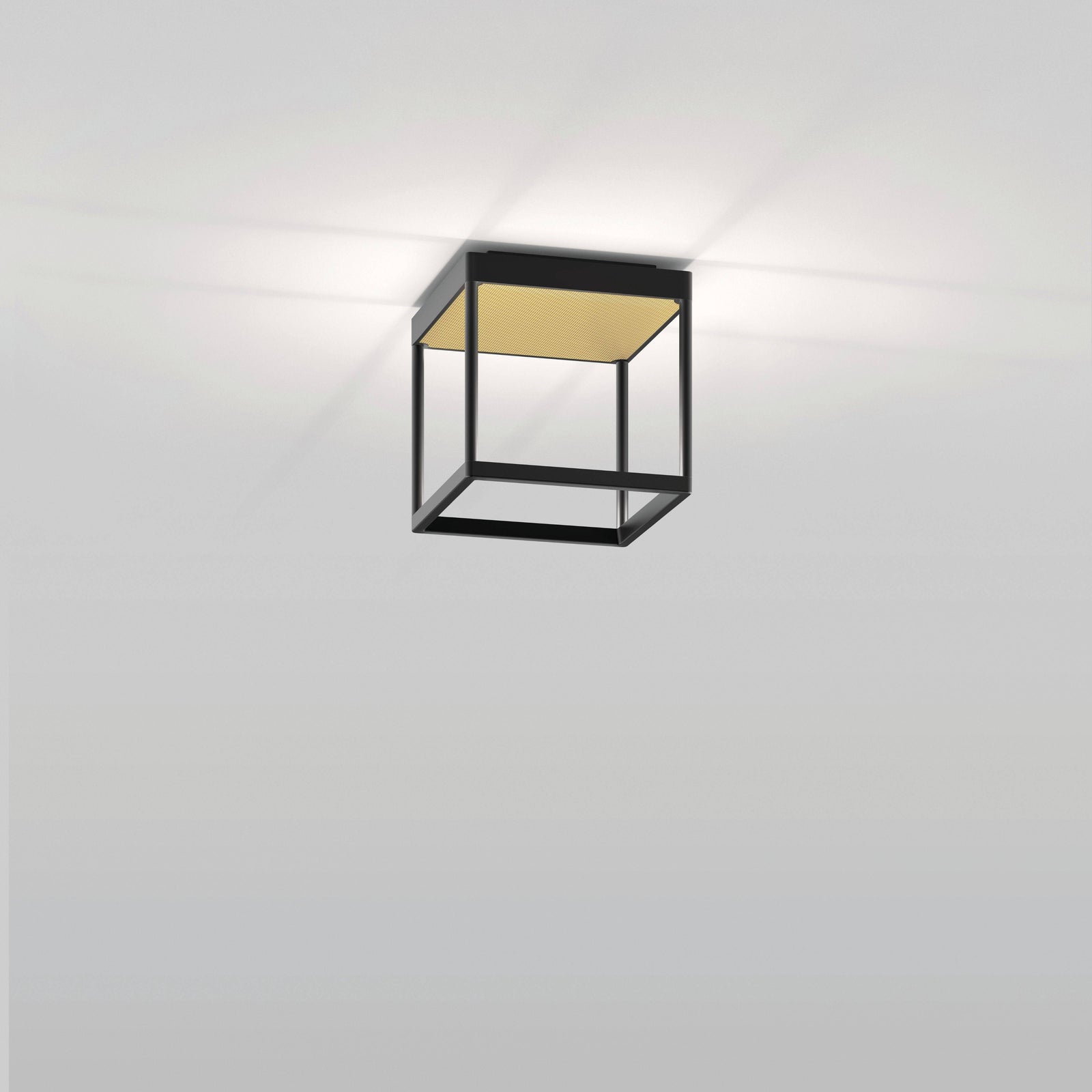 Serien, Deckenleuchte Reflex S 200, Schwarz-Gold, hochwertige Raumbeleuchtung