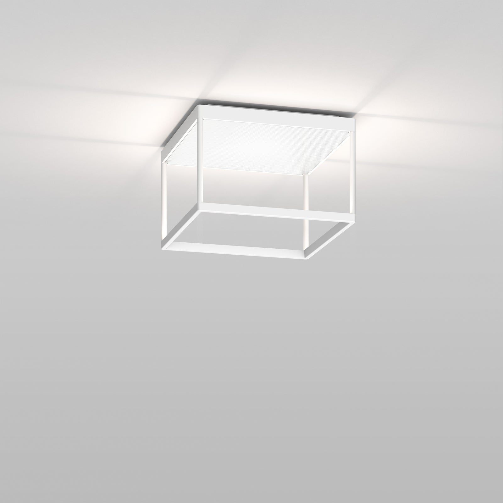 Deckenleuchte Reflex M 200, moderne weiße Leuchte, indirekte Beleuchtung, elegante Raumgestaltung