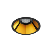 Arkoslight Einbauleuchte LED Shot M, schwarz-gold, Vorderansicht