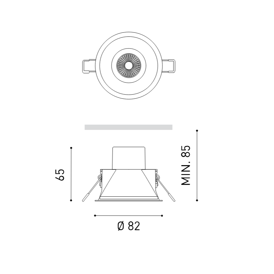 Deckeneinbauleuchte Shot M