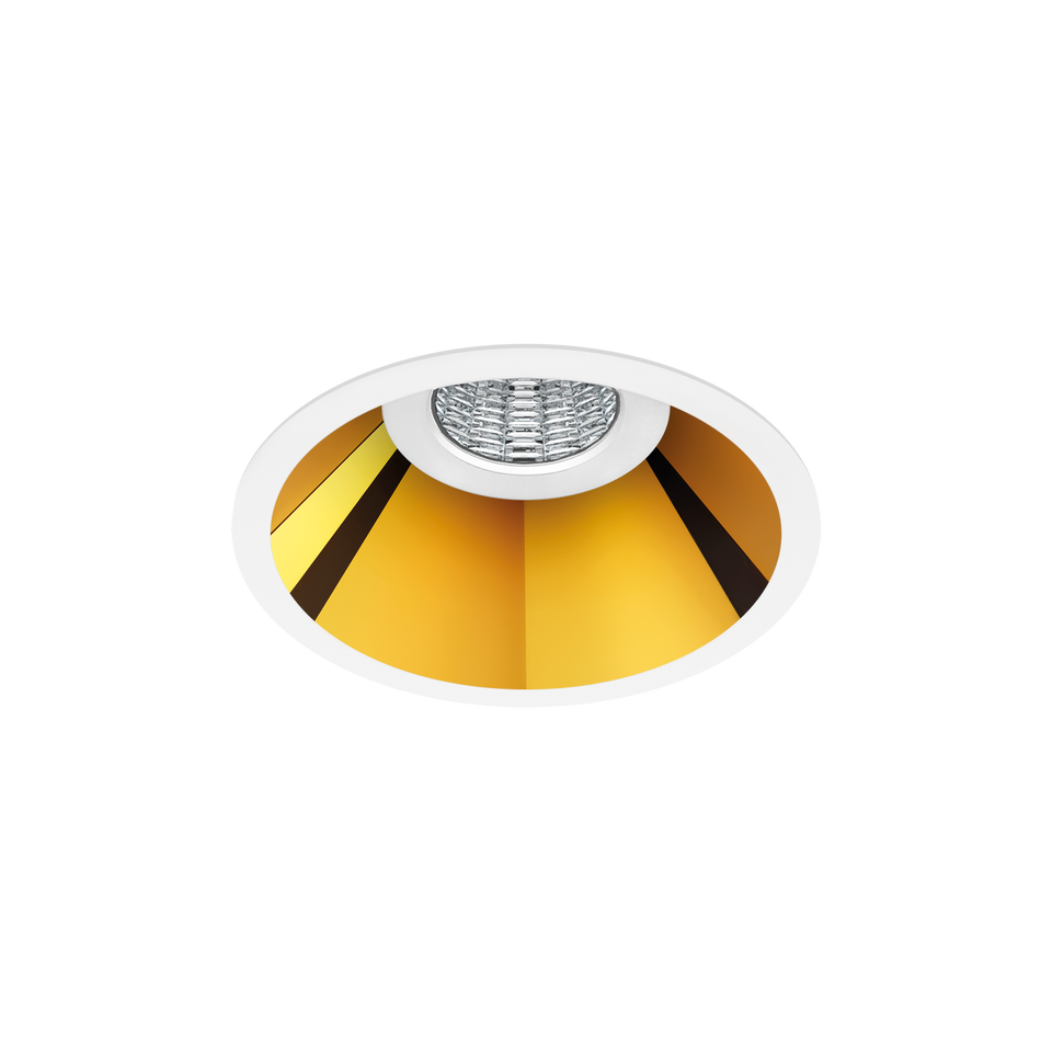 Arkoslight Einbauleuchte LED Shot M, weiss-gold, Vorderansicht