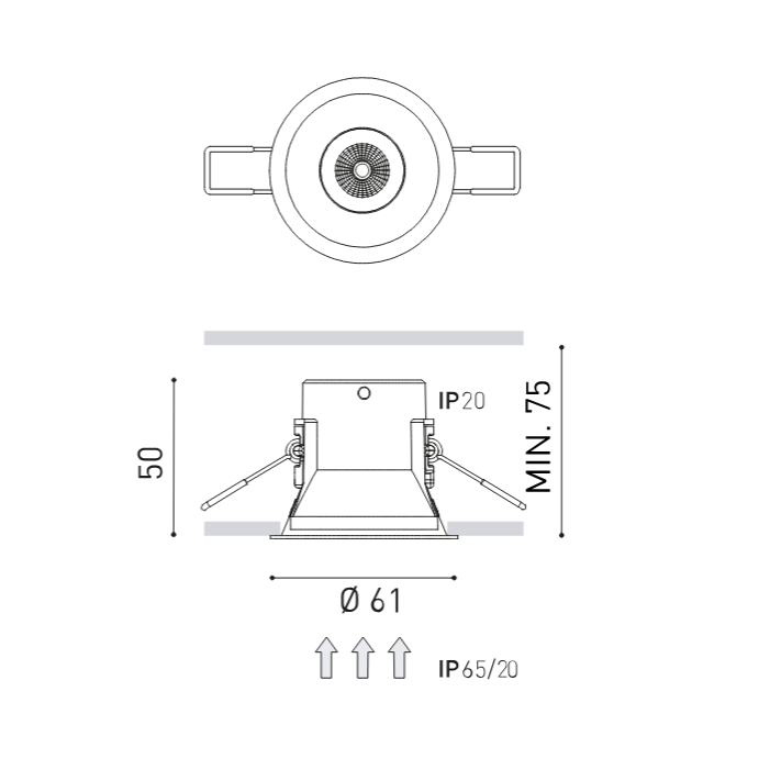 Deckeneinbauleuchte Shot S