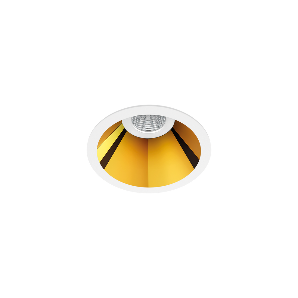 Arkoslight Einbauleuchte LED Shot S, weiss-gold, Vorderansicht