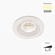 Sonluce, Deckeneinbauleuchte SEVEN FIX, Raumbild, stilvolle Deckeneinbaubeleuchtung