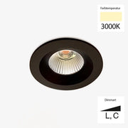 Sonluce, Deckeneinbauleuchte SEVEN FIX, Raumbild, stilvolle Lichtlösung