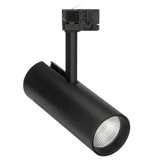 LUX-IT, LED-Stromschienenstrahler Mox Tube, Raumbild, stilvolle Lichtlösung