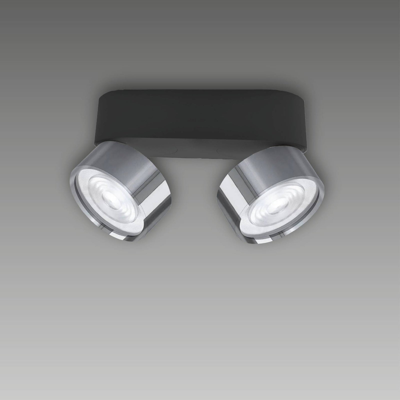 LUX-IT, Aufbaustrahler Swing Out 2-flammig, Schwarz-Chrom glanz, Produktbild