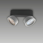LUX-IT, Aufbaustrahler Swing Out 2-flammig, Schwarz-Chrom matt, Produktbild