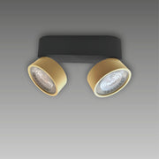 LUX-IT, Aufbaustrahler Swing Out 2-flammig, Schwarz-Gold, Produktbild