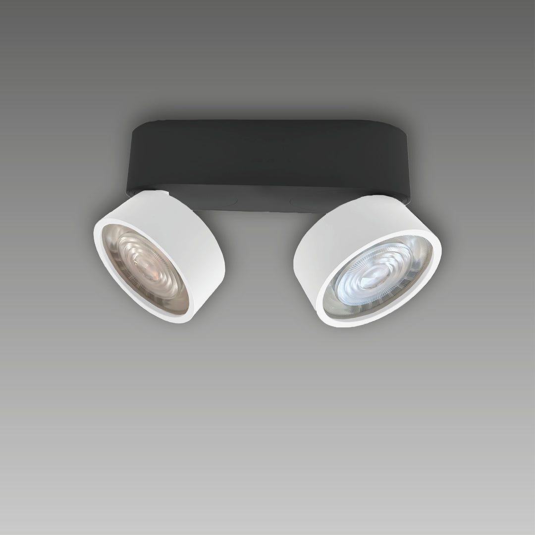 Projecteur à deux lumières pivotant en saillie