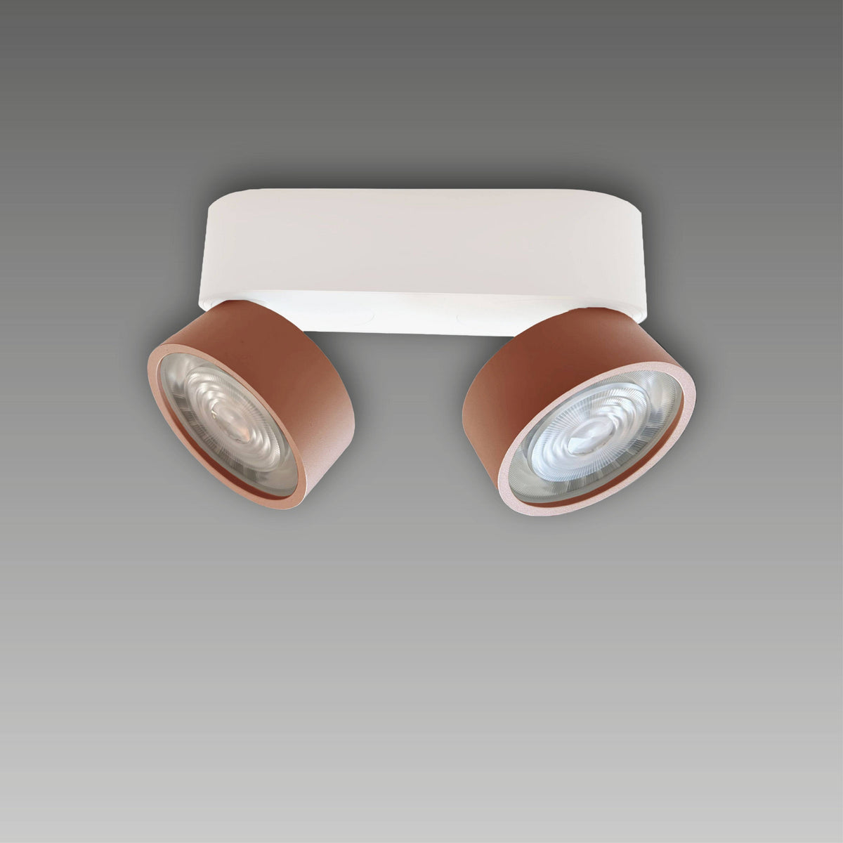 LUX-IT, Aufbaustrahler Swing Out 2-flammig, Weiss-Bronze, Produktbild