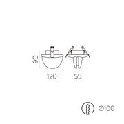 ACB Iluminacion, LED Einbaustrahler Spectra, Skizze, technische Lichtplanung