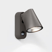 Wandleuchte stic, braun, dimmbar, moderne Außenbeleuchtung, IP65, Bewegungsmelder