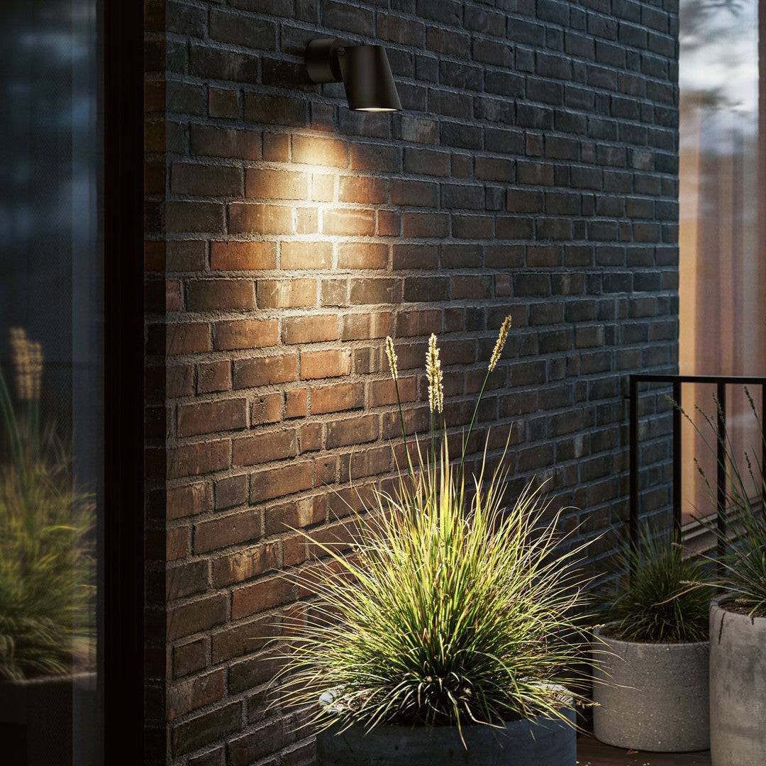 Wandleuchte stic, moderne dimmbare Außenbeleuchtung, Raumbild