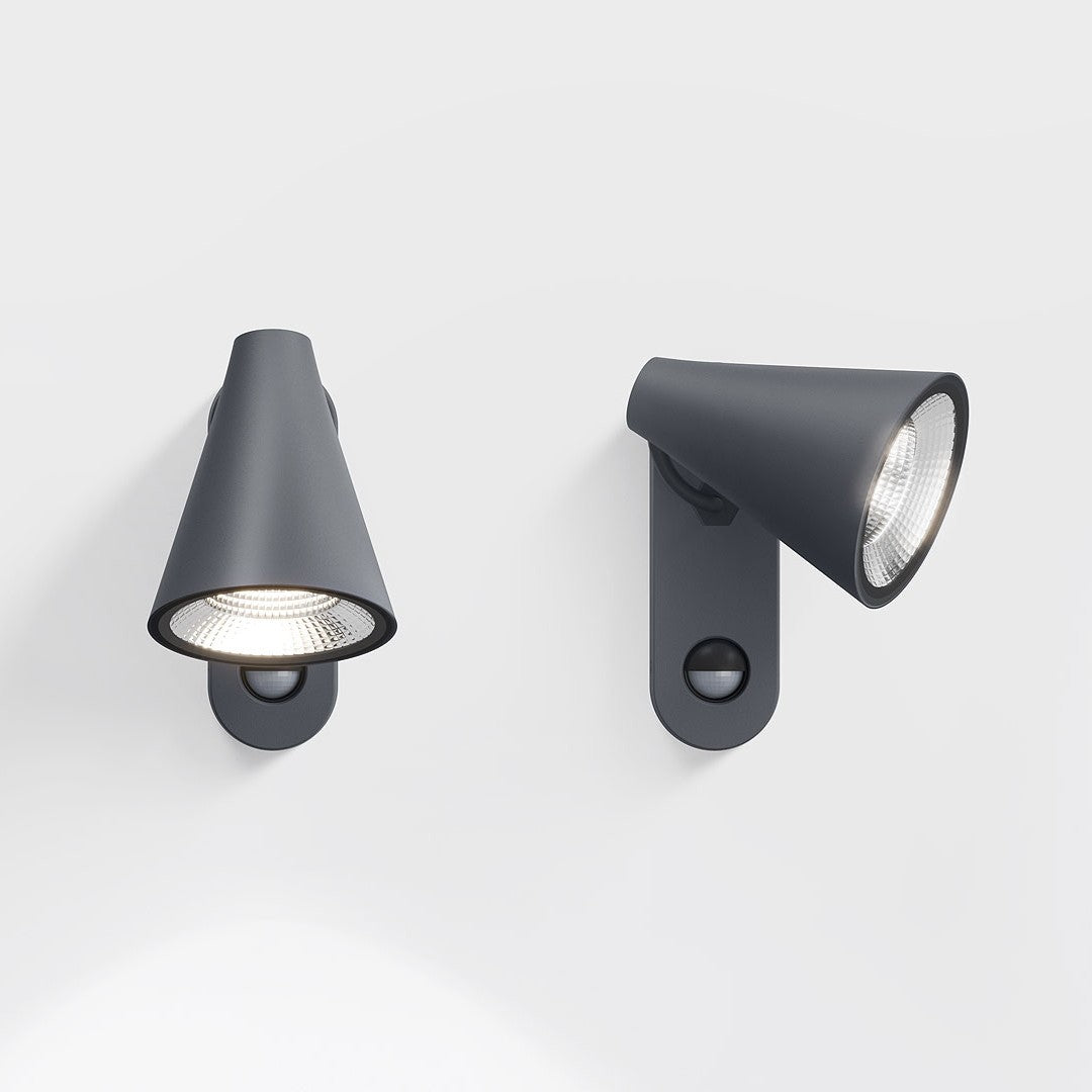 Wandleuchte stic, schwarz, moderne dimmbare Außenbeleuchtung, drehbar, sensor