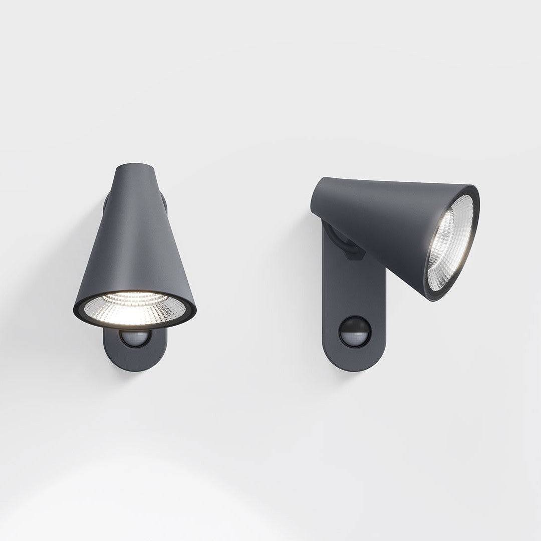 Wandleuchte stic, schwarz, moderne dimmbare Außenbeleuchtung, drehbar, sensor