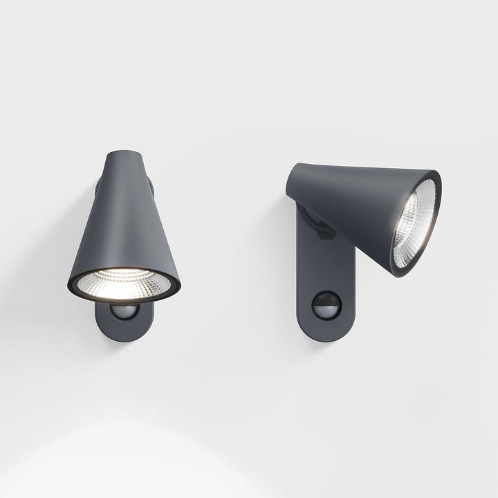 Wandleuchte stic, schwarz, moderne dimmbare Außenbeleuchtung, drehbar, sensor