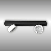 LUX-IT, Aufbaustrahler Swing 2-flammig, Schwarz-Weiss, moderne Lichtlösung
