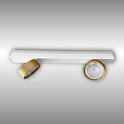 LUX-IT, Aufbaustrahler Swing 2-flammig, Weiss-Gold, stilvolle Akzentbeleuchtung