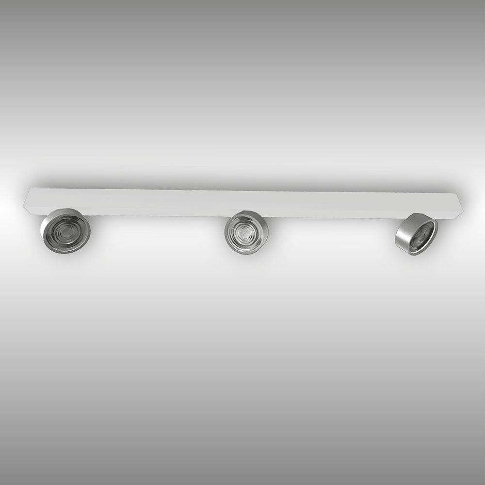 LUX-IT, Aufbaustrahler Swing 3-flammig, Weiss-Chromglanz, moderne Lichtlösung