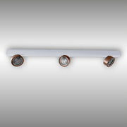 LUX-IT, Aufbaustrahler Swing 3-flammig, Weiss-Kupfer, dekorative Lichtlösung