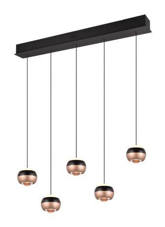 Trio, LED Pendelleuchte Orbit 5-flg, Produktbild, moderne LED Pendelleuchte