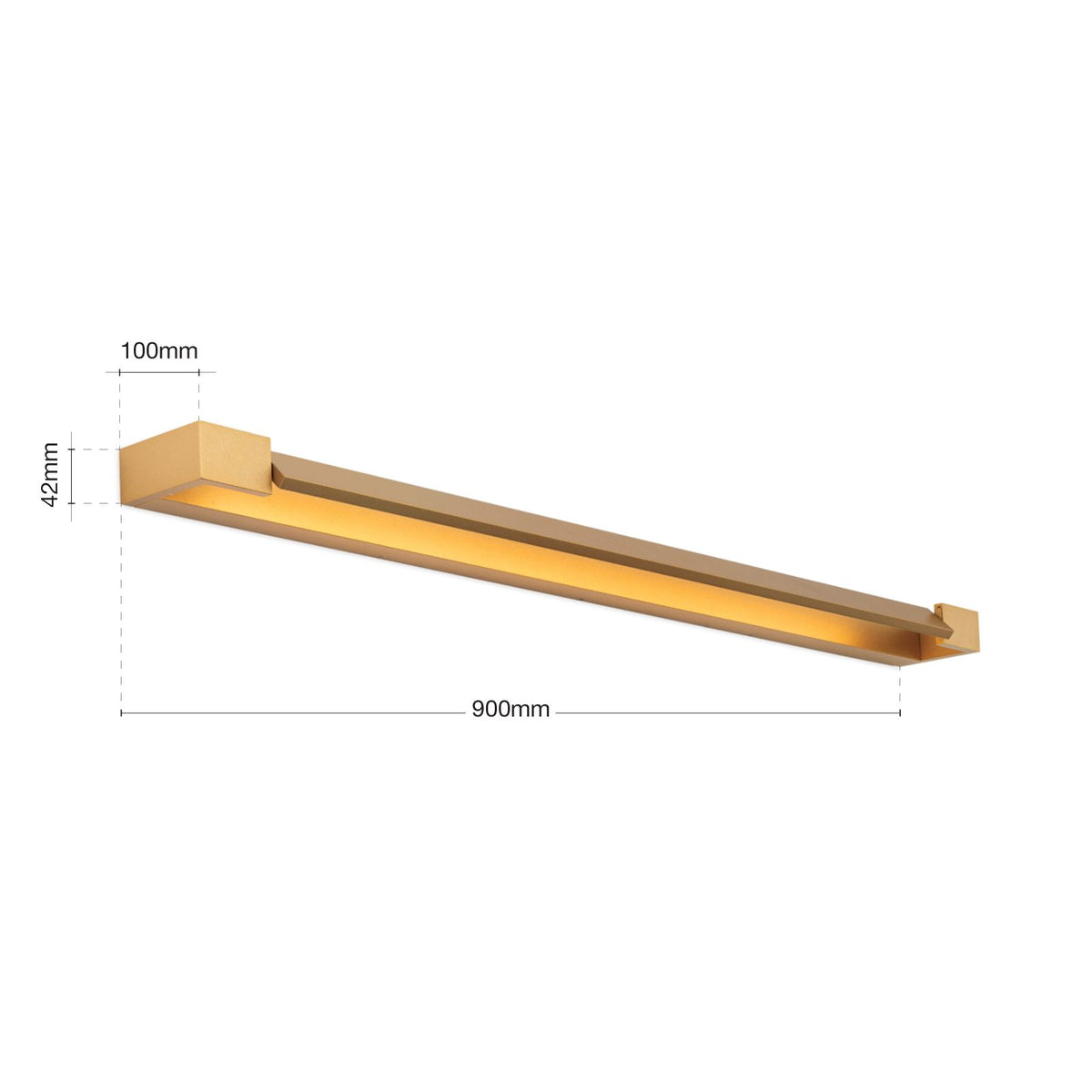Orion, LED Wandleuchte Marilyn, 90cm Gold Skizze, professionelle Lichtplanung