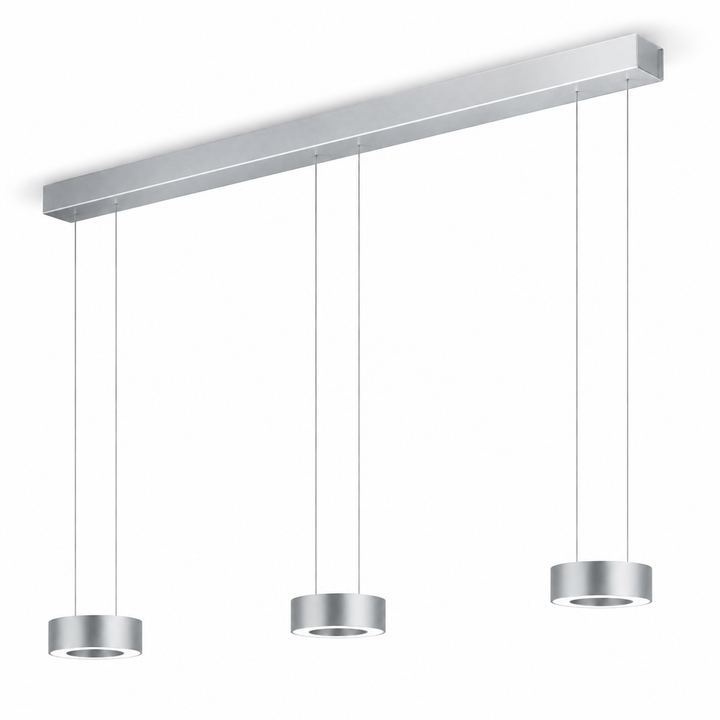 GKS Knapstein, Pendelleuchte Zera, Nickel 3-flammig lang, stilvolle Lichtlösung