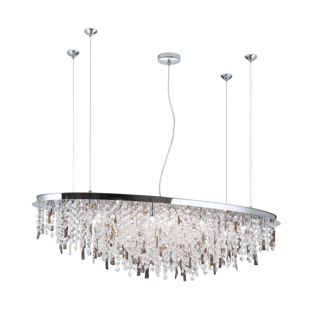 Lustre en cristal Crystal River à 21 lumières, chromé