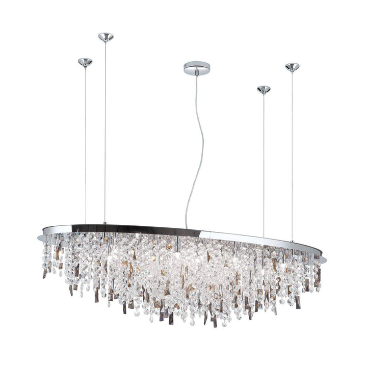 Lustre en cristal Crystal River à 21 lumières, chromé