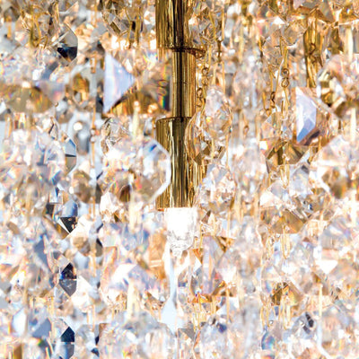 CRYSTALRIVER crystal ceiling light, 21 bulbs, gold