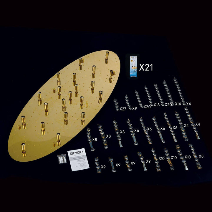 Kristalldeckenleuchte Crystalriver 21-flg., gold