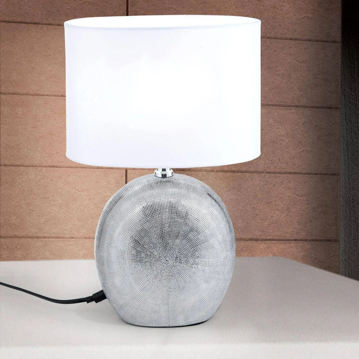 Ethno table lamp, titanium, medium 