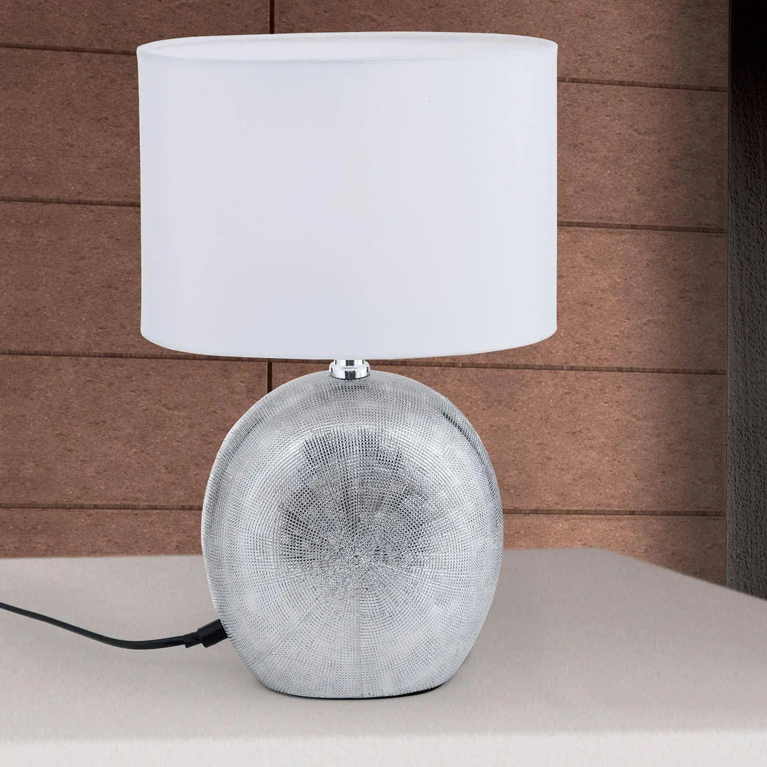 Ethno table lamp, titanium, medium 