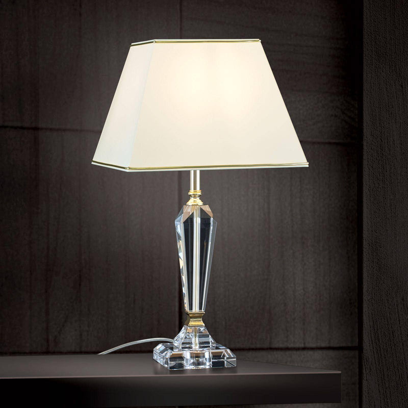 Table lamp VERONIQUE square, cream/gold