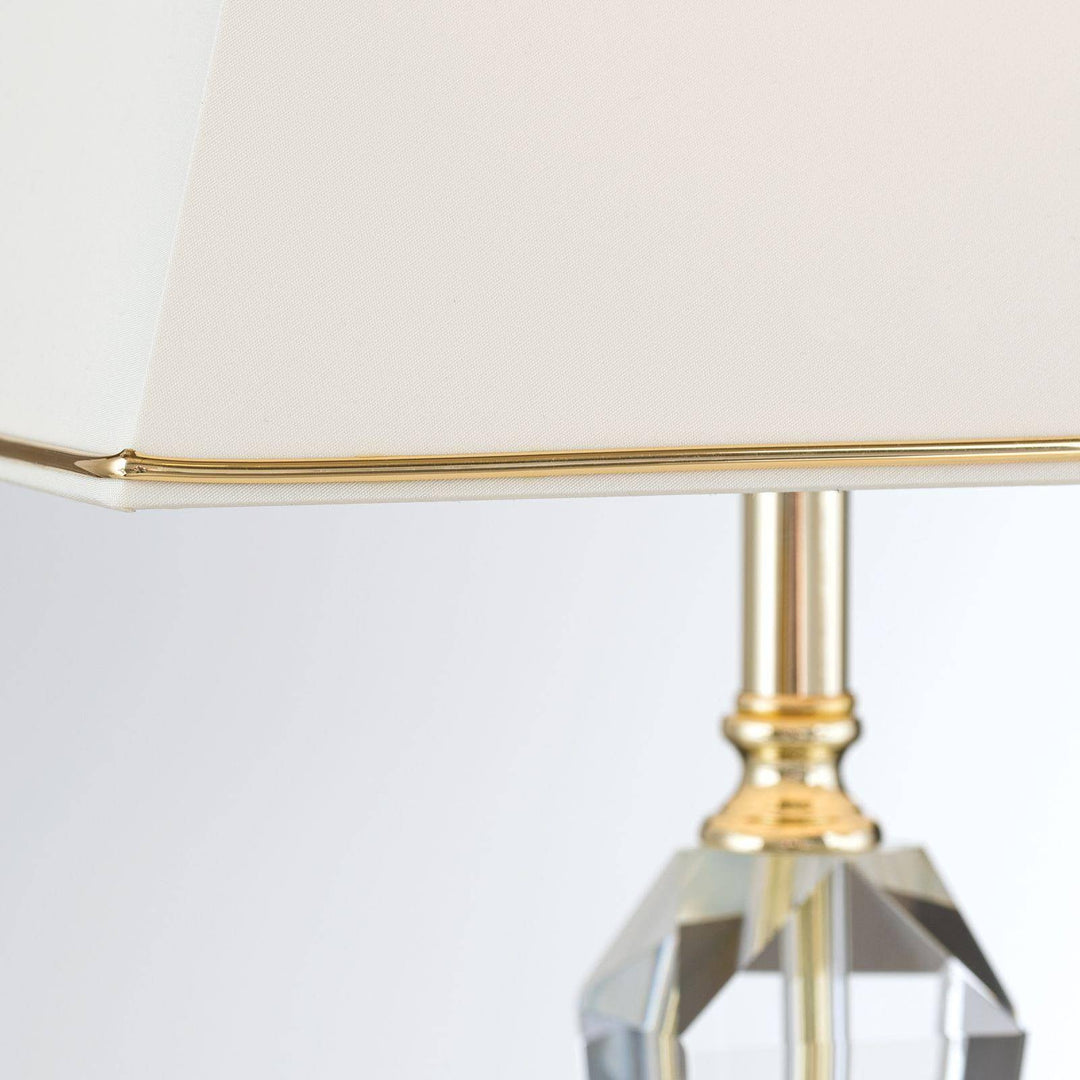 Lampe à poser VERONIQUE carrée, crème/or