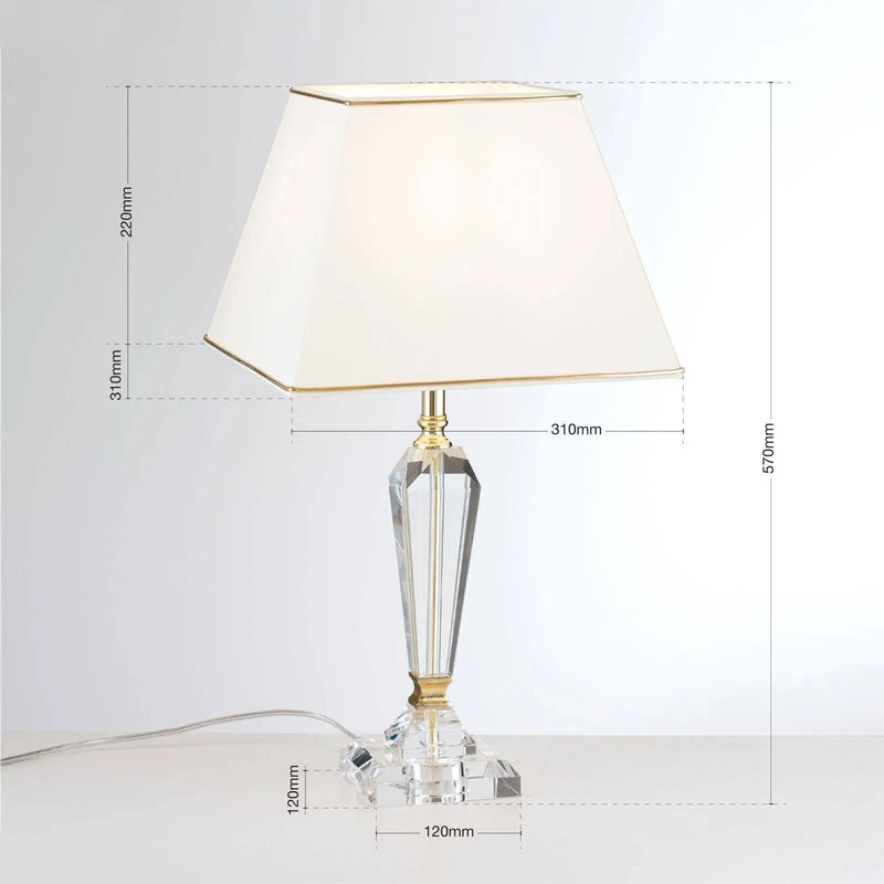 Table lamp VERONIQUE square, cream/gold